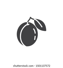 Peach, apricot vector icon. filled flat sign for mobile concept and web design. Plum fruit glyph icon. Symbol, logo illustration. Vector graphics
