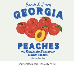 Peach art. Summer food poster design. Peach fruit set. Fresh lemon fruit print. Nature fruit club print design. Organic food artwork for for t-shirt. Fruit vintage t-shirt design.