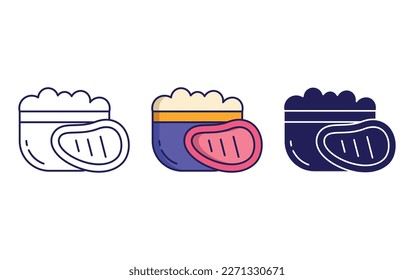 peach baby puree outline and solid vector icon