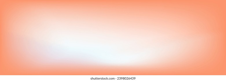 Peach background with copy space in 2024 color. Vector illustration. Gradient blurred background for design, banner, poster. Abstract peach and white background. Holographic pastel colour print.