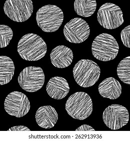 Peach background. Endless monochrome texture. Seamless illustration with scratched peaches. Summer harvest backdrop. Black background pattern. Dessert template. Peach vector pattern.