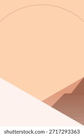 Fondo de melocotón con Formas geométricas. El fondo presenta un color melocotón suave y una textura suave, creando un aspecto moderno y minimalista. Fondo con Vector de espacio de copia.