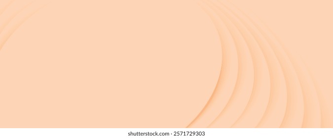 Peach background with layered, curved textures. The background is soft and peach-colored, creating a gentle, abstract background. Abstract minimal curved layered texture background vector