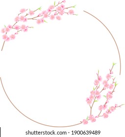 Peach blossom brunch vector illustration
