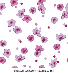 Peach blossom seamless repeat pattern