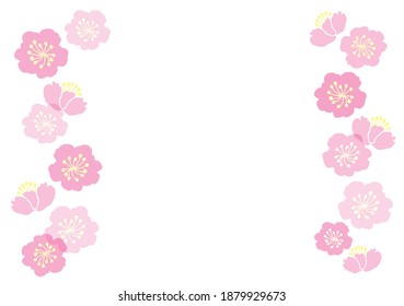 Peach blossom vector illustration frame