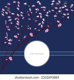 Peach blossoms bloom in spring. Clipart. Vector.