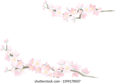 Peach blossoms with branches postcard size.
Sideways