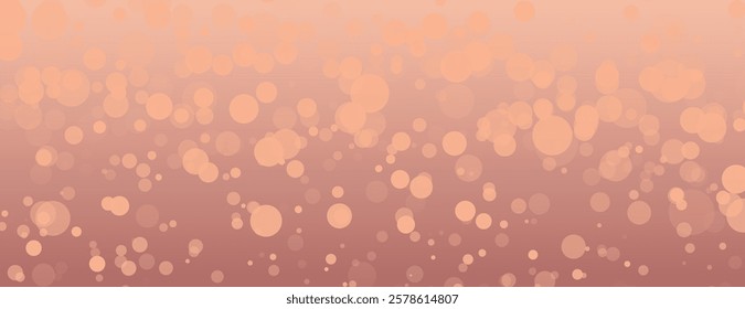 Peach bokeh background with a soft, blurred texture. The background features peach circles, creating a dreamy, peach-toned background. Dreamy bokeh light background vector