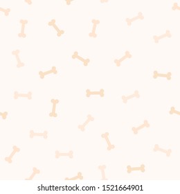 Peach bone pattern. Seamless vector background - orange bones on light beige backdrop