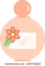 Peach bottle with flower on label