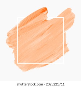 Peach brush stroke acrylic paint background vector. Perfect painted design for logo, sale banner or headline.