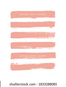 Los trazos de pincel de enganche establecen el fondo vectorial aislado. Pintar rayas. Diseño de marcadores.