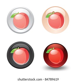 Peach button, set, web 2.0 icons, design element