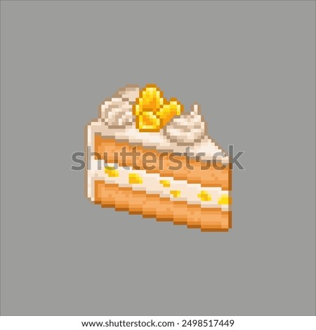 Peach cake, pixel art food