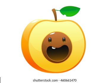 Peach Cartoon character cute fun isolated object