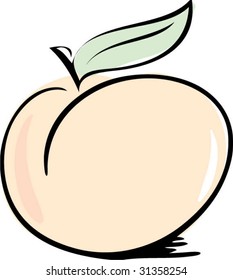 peach cartoon peach with green leaf peach cartoon plant summer fruit harvest vine food leaf fresh delicious healthy green caricature nurture mature painting pure comic image soft illustration root nou