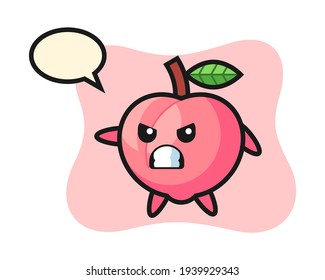 Peach cartoon illustration as a karate fighter