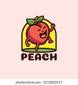 Peach cartoon mascot character logo design