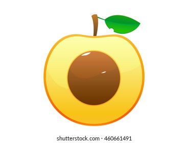 Peach cartoon on white background and isolated