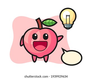 Peach character cartoon getting the idea