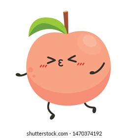 Peach character. peach on white background. wallpaper.