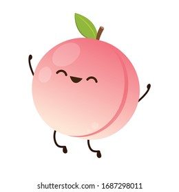 Peach character. peach on white background. wallpaper.