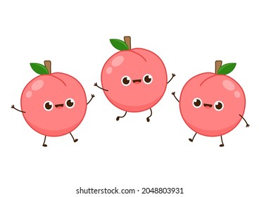 Peach character. peach on white background. wallpaper.