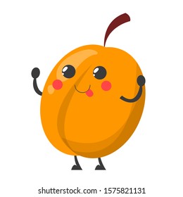 Peach character vector isolated. 