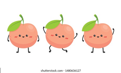 Peach character vector. peach on white background. wallpaper.