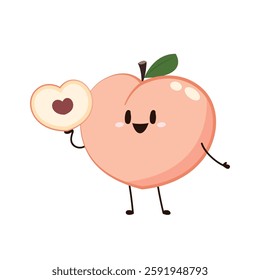Peach character vector. peach on white background. wallpaper.