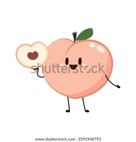 Peach character vector. peach on white background. wallpaper.