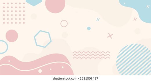pfirsichfarbener Hintergrund mit einem eleganten, schönen und niedlichen Design mit Wellen und Kreisen und mehreren anderen einzigartigen Objekten