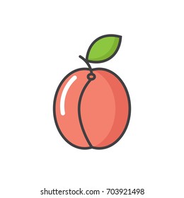 Peach color flat line icon.