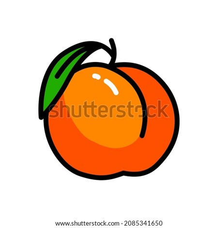 Peach color icon, simple vector sign, flat pictogram isolated on white background, logo illustration