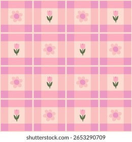peach color square background. Modern checkered shirt seamless pattern. tartan Geometrical plaid 