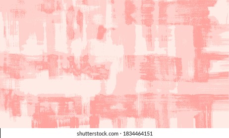 Peach color vector cross hatching strokes on canvas. Oil, acrylic paint texture set. Abstract grungy backgrounds, light hand drawn coral pattern