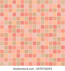 peach colored repetitive background. hand drawn squares. vector seamless pattern. geometric illustration. fabric swatch. wrapping paper. continuous design template for textile, linen, home decor