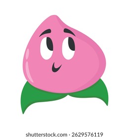 peach colorful collection of adorable fruit and vegetable characters with various facial expressions in cartoon style.
