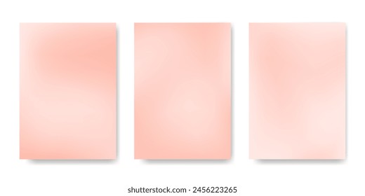 Peach colors mesh gradient. Soft blurry mixed background set. Abstract pastel cream color texture. Template for business design, social media, cover, poster, wallpaper