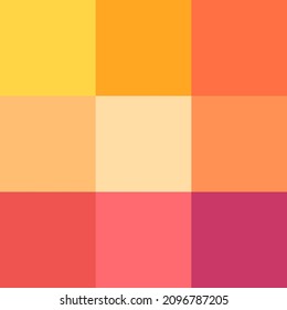 peach colors palette seamless pattern. set of nine colors palette.