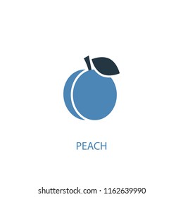 peach concept 2 colored icon. Simple blue element illustration. peach concept symbol design from Fruits set. Can be used for web and mobile UI/UX