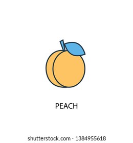 peach concept 2 colored line icon. Simple yellow and blue element illustration. peach concept outline symbol design