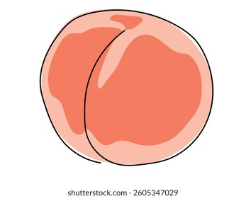 Peach is in a continuous line, drawing on a white background.