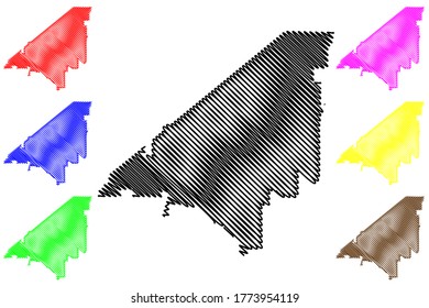 Peach County, Georgia (U.S. county, United States of America,USA, U.S., US) map vector illustration, scribble sketch Peach map