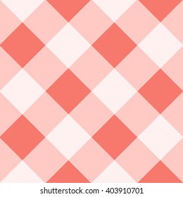 Peach Echo White Diamond Chessboard Background Vector Illustration