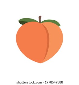 Peach Emoji Vector Flat Design Vector