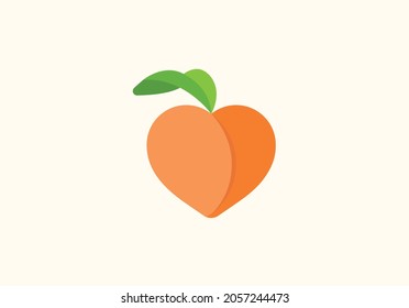 Peach Emoji Vector Isolated Icon Illustration. Peach Icon