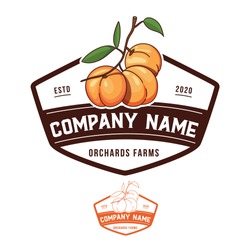 Peach Farm Vintage Logo Template