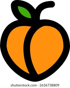 Peach filled icon design style